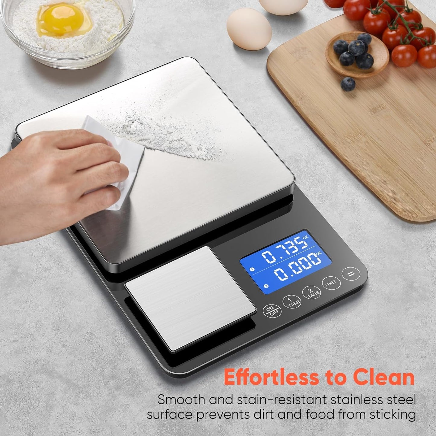 KUAIVO Smart Nutrition Food Scale with TFT Display, Tracks Calories, Fat, Carbs & Protein, Works with App for Daily Reports, 50 Built-in Foods, 23 Nutrients, Digital Kitchen Scale for Meal Prep