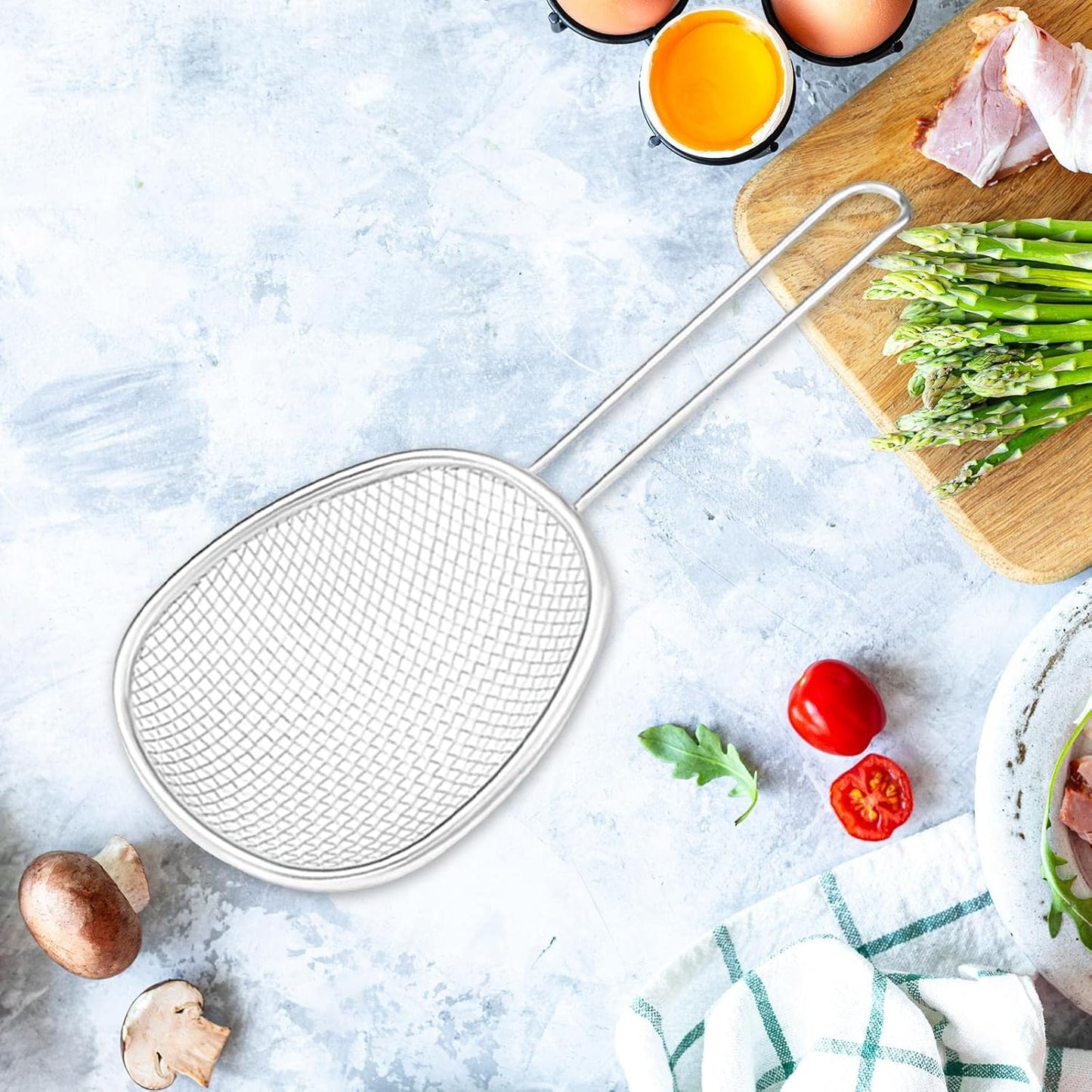 Coarse/Fine Mesh Strainers for Kitchen Stainless Steel Mesh Noodle Strainer Anti Rust Accessories Simple to Clean Stainless Steel Mesh, Coarse Mesh