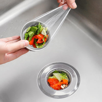 200 Pack Kitchen Sink Strainer Mesh Bag, Anti-Clogging Disposable Sink Drain Covers, Kitchen Essentials Sink Filter Nets, Fits Most Sink Strainers (4.0 x 4.0 Inch)