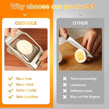 Egg Slicer for Hard Boiled Eggs Egg Cutter Strawberry Slicer Heavy Duty Aluminium Tomato Slicer Stainless Steel Wire Multipurpose Egg Slicer Dicer for Soft Fruit Mushroom Home Use
