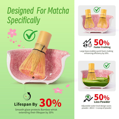 TEANAGOO Matcha Whisk Set,7 Pcs Matcha Start Set Lt.Grey,Matcha Kit for Ceremony,Matcha Tea Set with Whisk and Bowl with All Accessories,Gift for Friend/Family