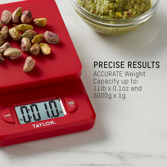Taylor Compact Digital Scale (White), 11 pound capacity