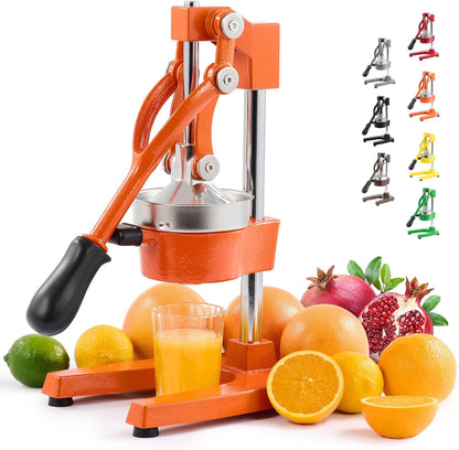 CO-Z Manual Citrus Juicer, Commercial Grade Cast Iron Orange Juicer, Professional Heavy Duty Juice Press with Removable Strainer, Manual Juice Extractor for Orange Lemon Pomegranate Citrus, Black