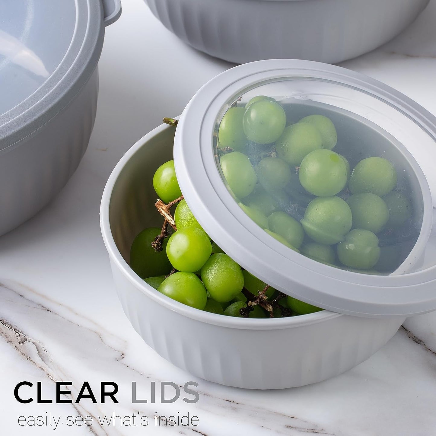 COOK WITH COLOR Prep Bowls with Lids- Wide and Deep Nesting Plastic Small Mixing Bowl Set with Lids, 8 Piece Set - Wide Bowls, Blue