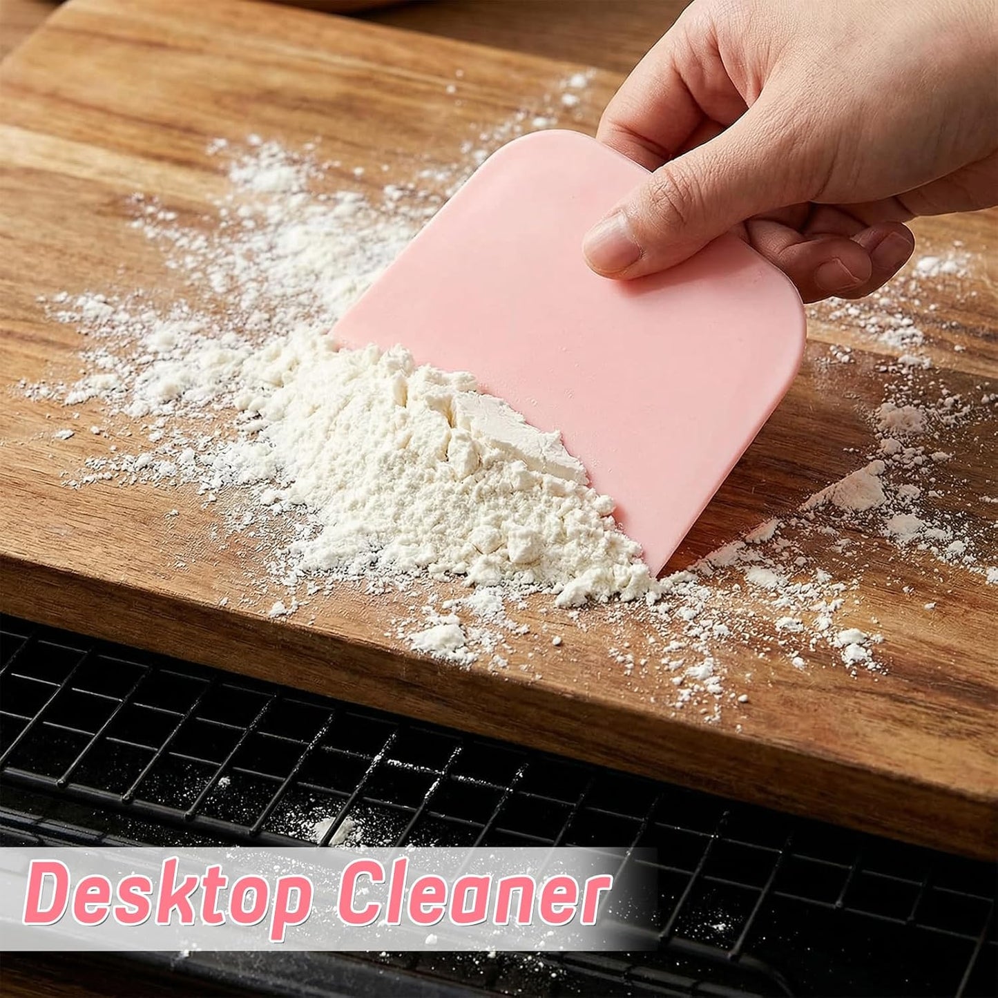 5 PCS Plastic Bench Scraper for Bread, Food-Safe PE Flexible Bowl Scrapers for Bread Dough, Multipurpose Plastic Bowl Scraper for Bread Cake Dough Fondant Icing