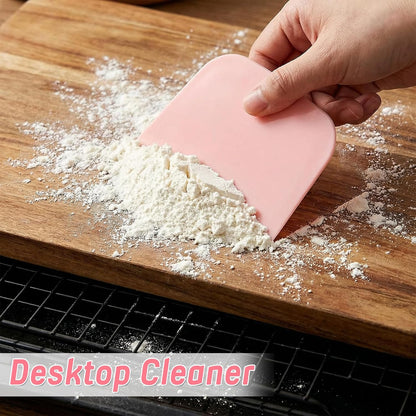 5 PCS Plastic Bench Scraper for Bread, Food-Safe PE Flexible Bowl Scrapers for Bread Dough, Multipurpose Plastic Bowl Scraper for Bread Cake Dough Fondant Icing