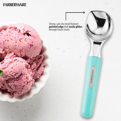Farberware Professional Ice Cream Scoop, Comfortable Handle, Heavy Duty, Professional Grade Scooper, Get Perfect Shape Scoops, Great for Spooning Frozen Hard Gelato and Sorbet, Cookie Dough, Melon