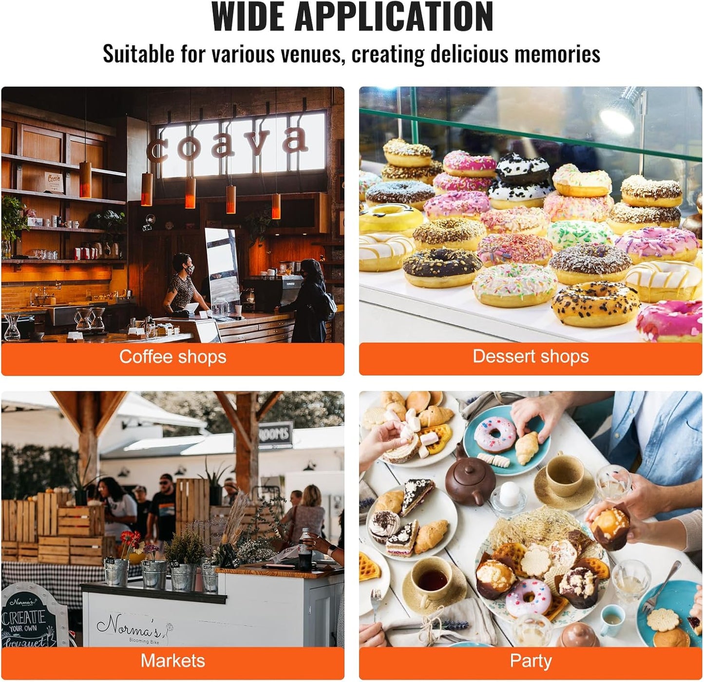 VEVOR Donut Depositor, Large Capacity Manual Donuts Dropper, 304 Stainless Steel Commercial Batter Dispenser, 6 Thicknesses Adjustment Doughnut Hopper with Stand, For Restaurant Cafe Bakery Kitchen