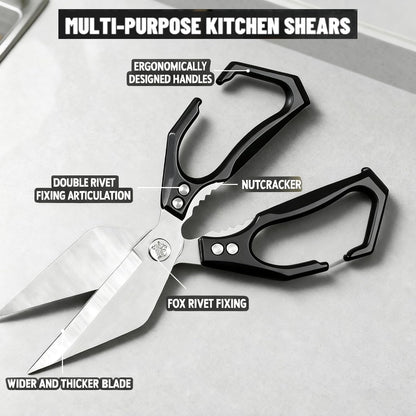 Multifunctional Heavy-Duty Kitchen Shears,Ultra Sharp Stainless Steel Poultry Shears,Multipurpose Food Scissors for Chicken, Meat,Fish, Vegetables,Bone Cutting(Silver)
