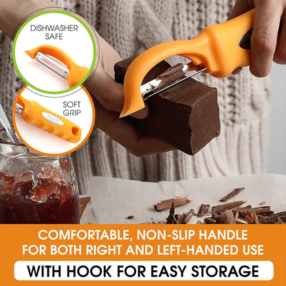 Spring Chef Premium Swivel Vegetable Peeler, Soft Grip Handle and Ultra Sharp Stainless Steel Blades - Perfect Kitchen Peeler For Veggie, Fruit, Potato, Carrot, Apple - Pink Lemonade