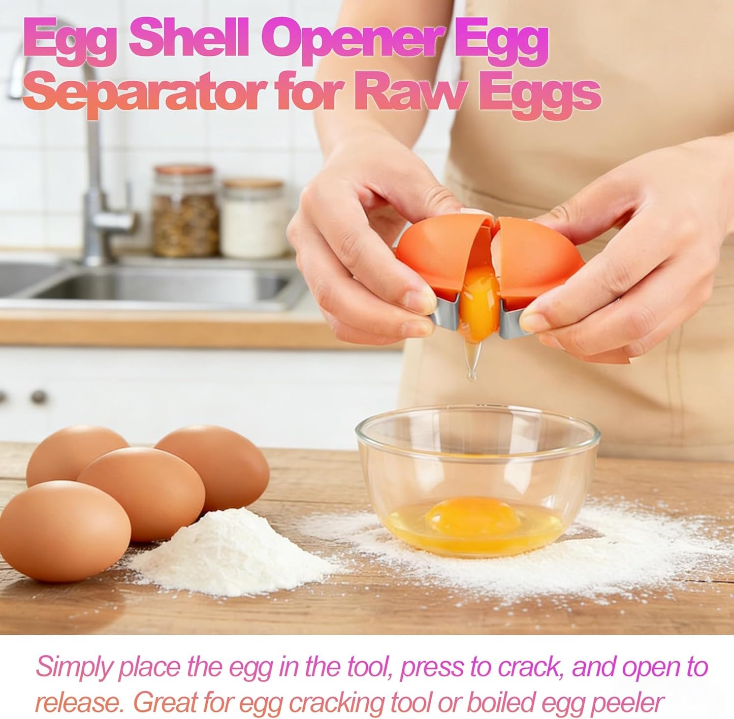 2026 New Eggshell Cracker, Egg Shell Opener, Quickly Cuts Hard-Boiled Eggs, Boiled Egg Peeler, Stainless Steel Eggshell Breaker, Effortless Kitchen Gadget (1pcs)