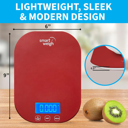 Smart Weigh Mint Green Digital Kitchen Scale for Cooking, Weight Loss, Calorie Tracking, Baking, Food Portion Control, and Meal Prep - Accurate Measurements in Grams and Ounces