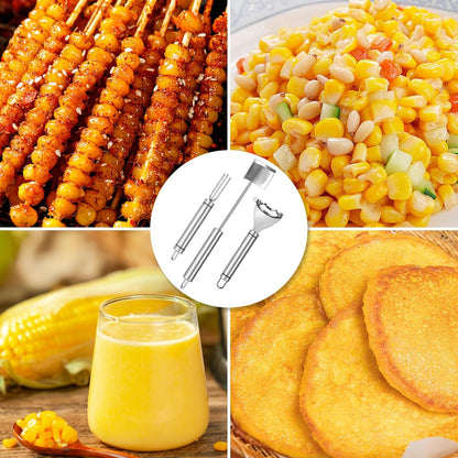 3 Pcs Corn Cob Peeler, Corn Stripper, Corn Holder, Corn Peeler with long handle Stainless Steel Corn Cob Stripper Tool, Efficient Design Perfect for Dining Enthusiasts