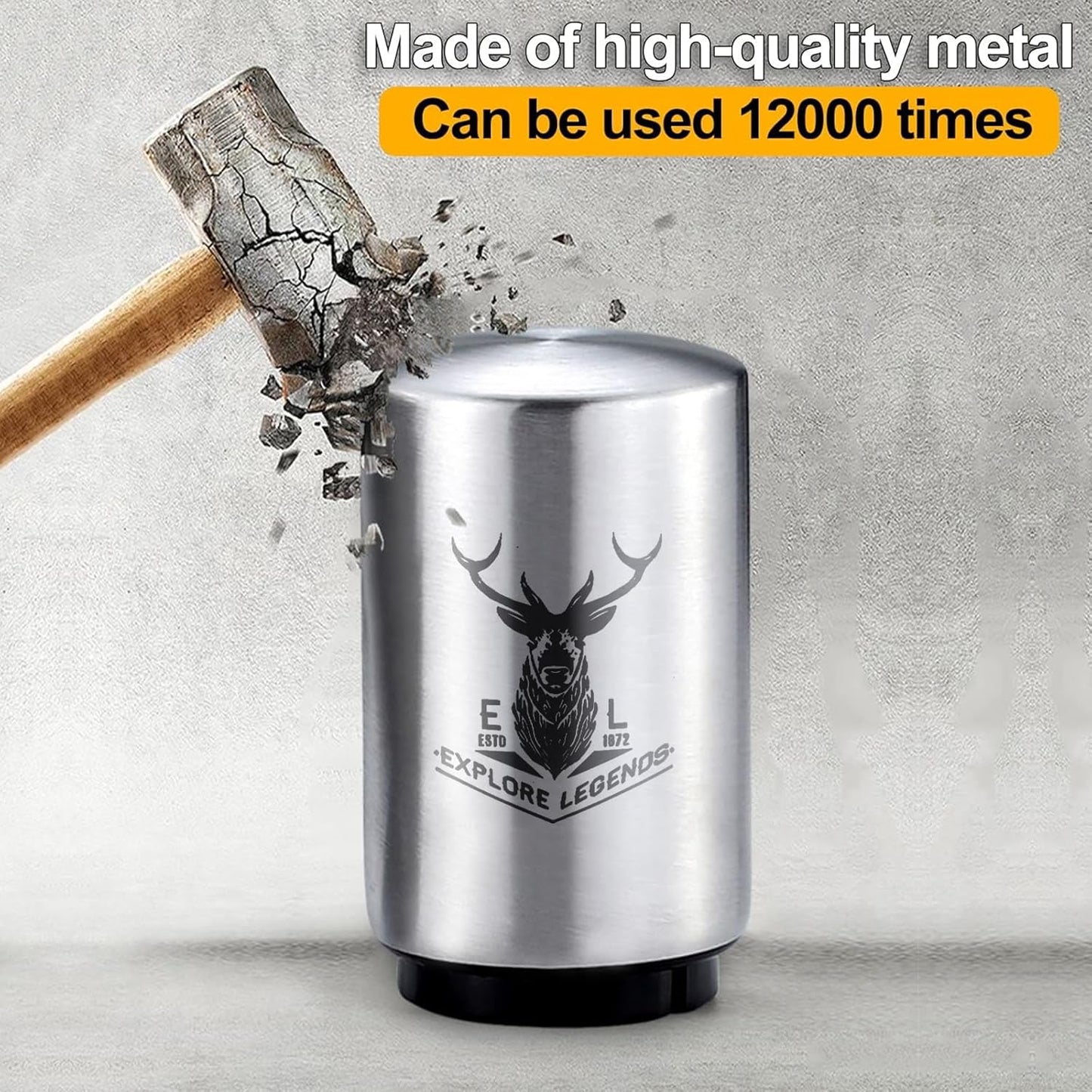 2PCS Beer Bottle Opener with Magnetic Cap, Automatic Stainless Steel One-Handed Bottle Cap Opener, Spring Loaded Push&Pop for Kitchen Home Bar Restaurant Household Utensils Destapador de Cerveza