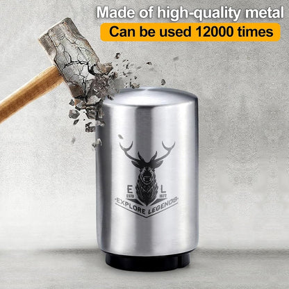 2PCS Beer Bottle Opener with Magnetic Cap, Automatic Stainless Steel One-Handed Bottle Cap Opener, Spring Loaded Push&Pop for Kitchen Home Bar Restaurant Household Utensils Destapador de Cerveza