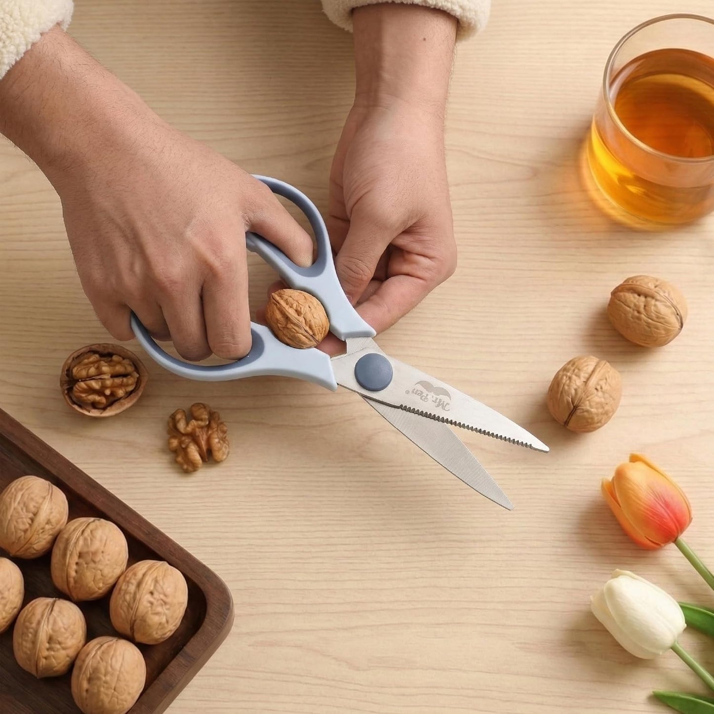 Mr. Pen- All Purpose Kitchen Shears with Protective Sheath, 8 Inch, Dishwasher Safe, Stainless Steel Food Scissors with Micro-Serrated Blades, Soft Grip Comfort Handle, Durable Utility Kitchen Shears