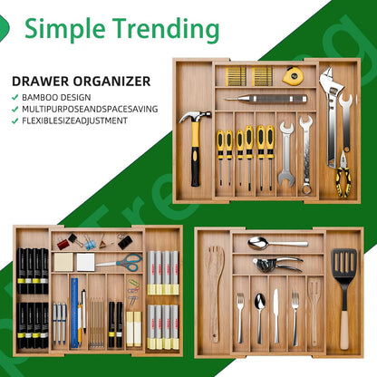 Simple Trending Silverware Drawer Organizer, 8 Pack Utensil Organizer for Kitchen Drawers, Metal Storage for Spoons Forks Knives (12.2 * 3.2 * 2.1 Inches, Black)