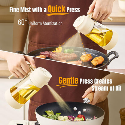 PARACITY 2 in 1 Oil Dipenser Bottle with Silicone Bottom (Black-2PCS)
