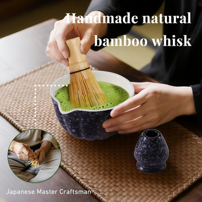 Renmxj Matcha Whisk Set,7 PCS Ceramic Matcha Kit Includes Matcha Bowl with Spout, Matcha Whisk and Holder, Bamboo Scoop, Stainless Sifter, Tea Towel, Unique Gift for Matcha Lovers (Pink)