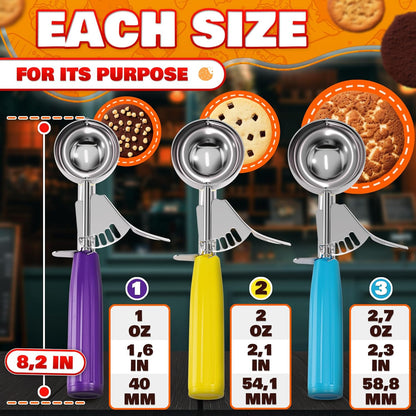 4 oz Ice Cream Scoop with Trigger – 8.74 x 2.75 Size, Ergonomic Handle, #8 Trigger Release Scoop for Ice Cream, Baking, Cookies and Desserts, Easy to Clean, Dishwasher-Safe