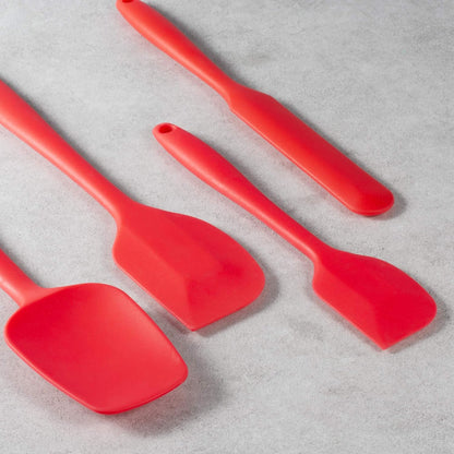 4 Piece Silicone Spatula Set, Flexible Heat Resistant Non-scratch Baking Cooking Rubber Spatulas with Stainless Steel Core, Orange