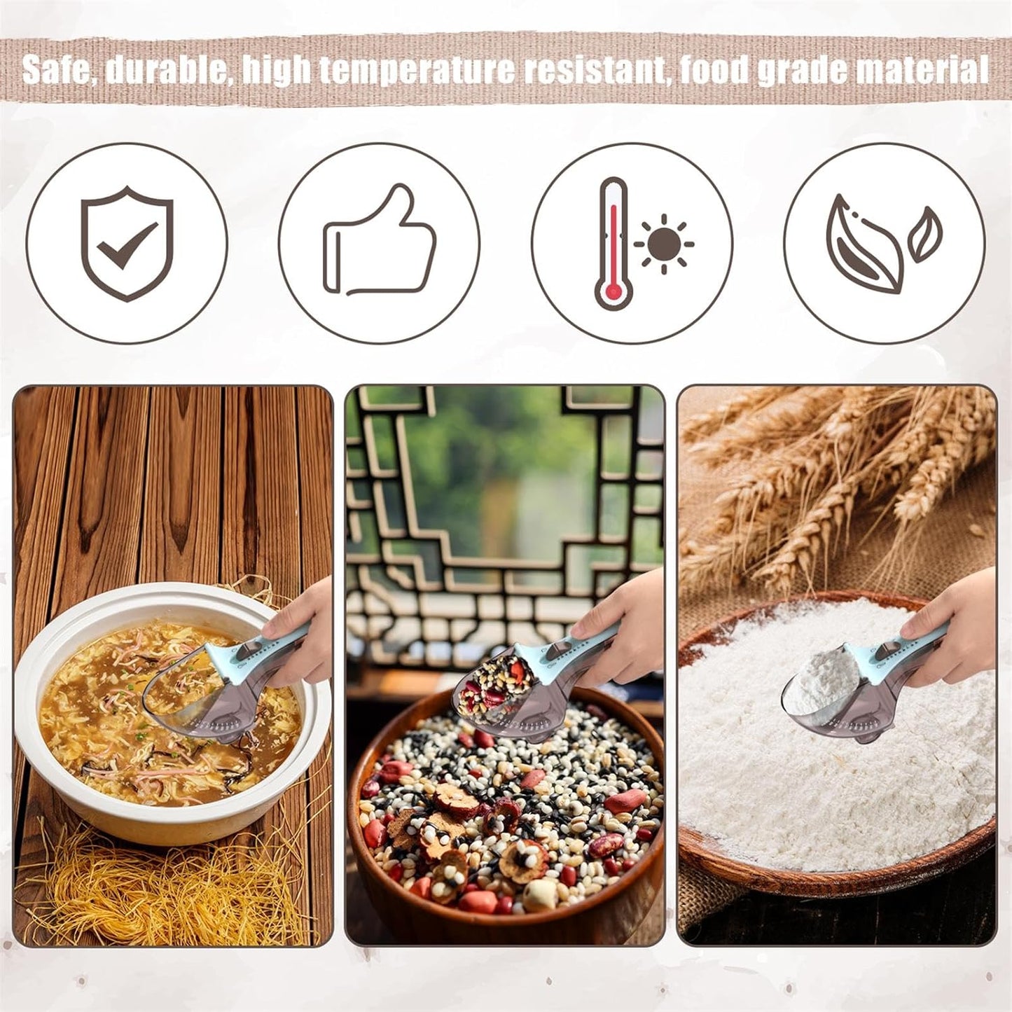 Adjustable Measuring Spoon Set, Small & Large All-in-One Measuring Spoons with Bottom Magnet Multiple-Use Measuring Cup for Kitchen Dry & Liquid Accurate Measurement