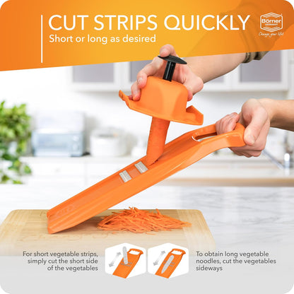 BORNER Roko PowerLine | Vegetable Grater Börner - Quality Made in Germany, Color:Orange