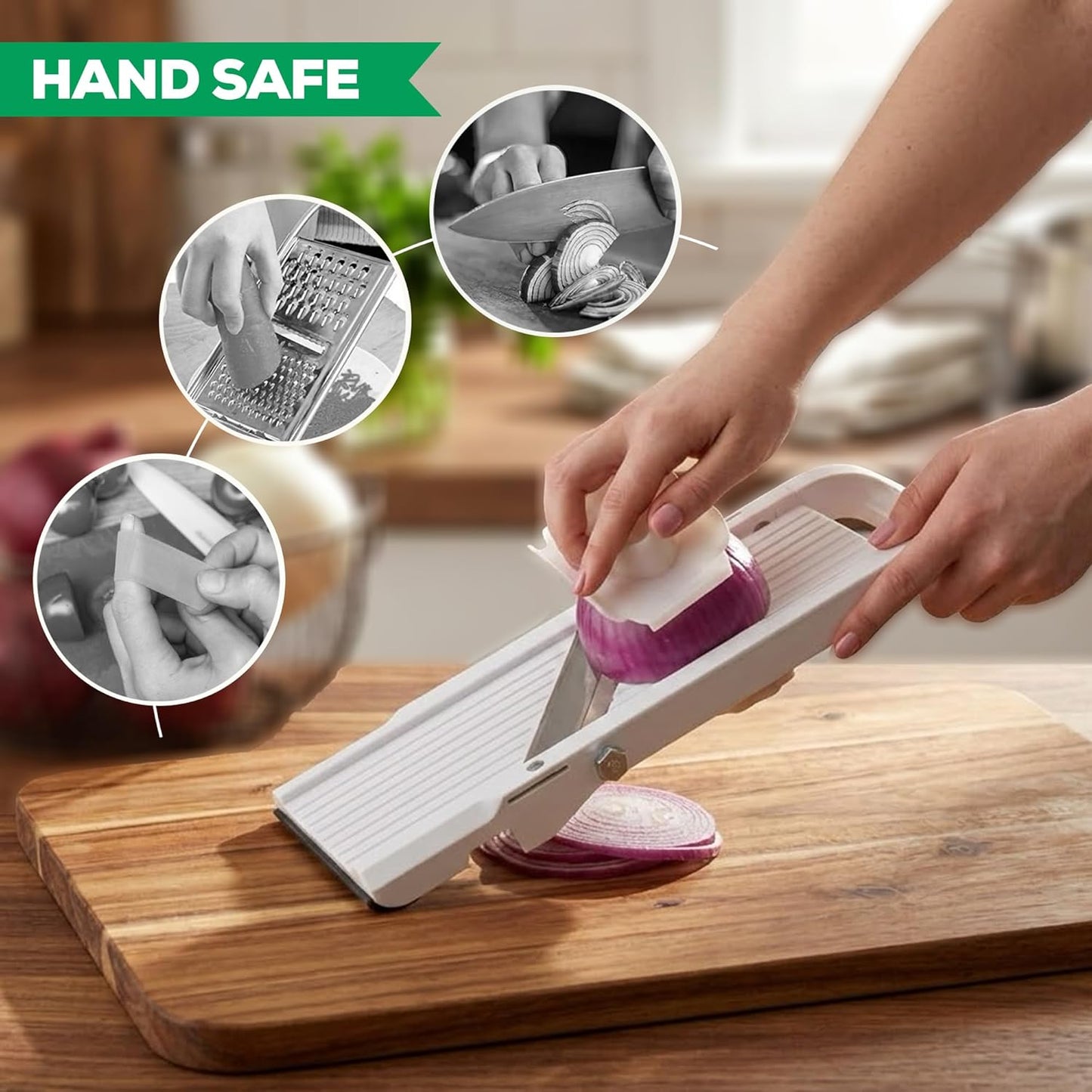 Benriner Super Slicer, with 4 Japanese Stainless Steel Blades, Beige