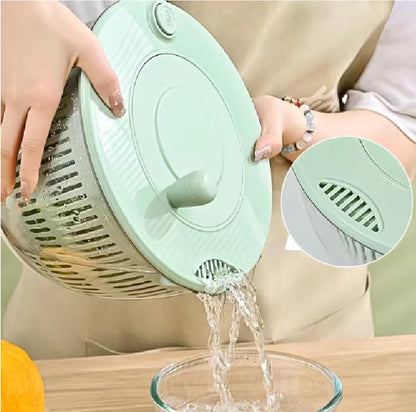 Rank Rover Salad Spinner for Washing & Drying Vegetables and Fruits, Lettuce Spinner with Clear Bowl & Inner Basket, Vegetable and Fruit Washing Dryer for Kitchen