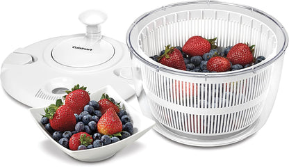 Cuisinart Large Salad Spinner- Wash, Spin & Dry Salad Greens, Fruits & Vegetables, 5qt, CTG-00-SASG Grey