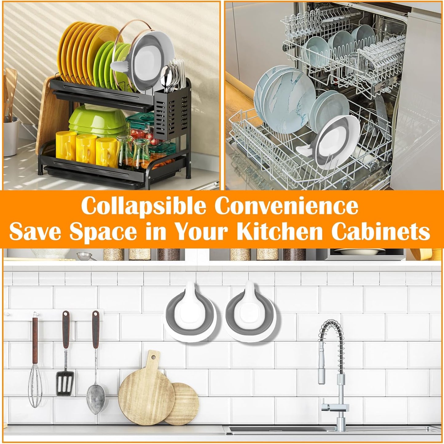 Collapsible Colander - Small Strainer Basket, Side-Drain Design, Dishwasher Safe Food Strainer for Pasta, Fruits, Vegetables