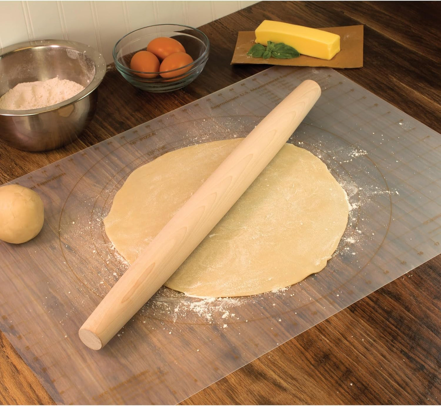Mrs. Anderson’s Baking Rolling Pin Rings, Non-Stick Silicone, Set of 4 Ring Depths