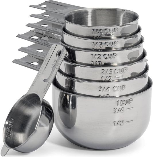 Hudson Essentials Stainless Steel Measuring Cups and Spoons Set - Stackable Set with Spout (11 Piece Set)