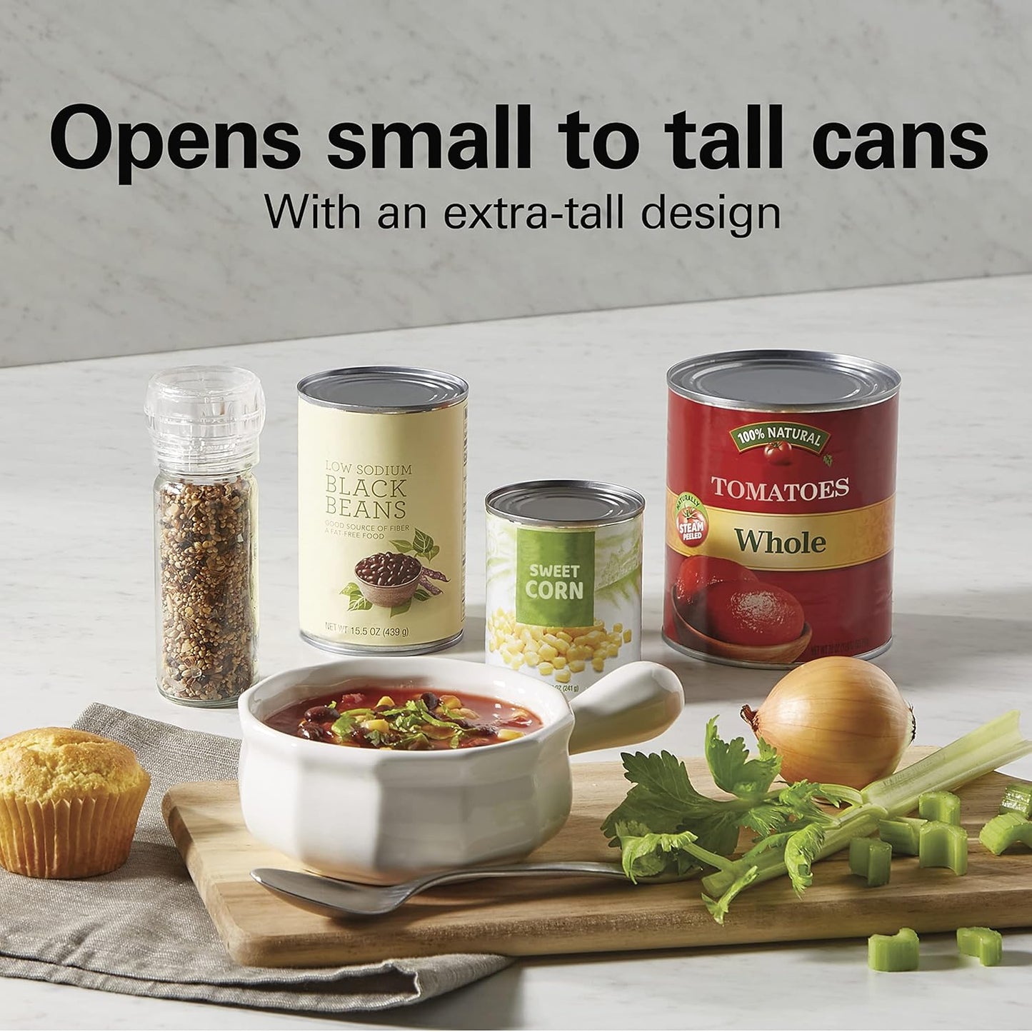 Hamilton Beach Electric Automatic Can Opener with Auto Shutoff, Knife Sharpener, Cord Storage, and SureCut Patented Technology, Extra-Tall, Red