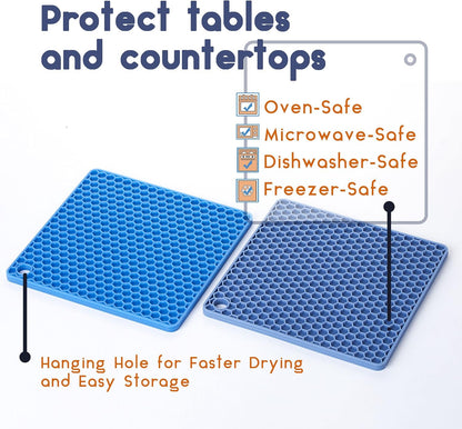 BTaT- Trivets for Hot Pots and Pans, 2 Pack, Trivets, Silicone Trivet, Hot Plate Holder, Trivets for Hot Dishes, Hot Pot Holder, Silicone Trivet Mat, Silicone Trivets, Trivet Set