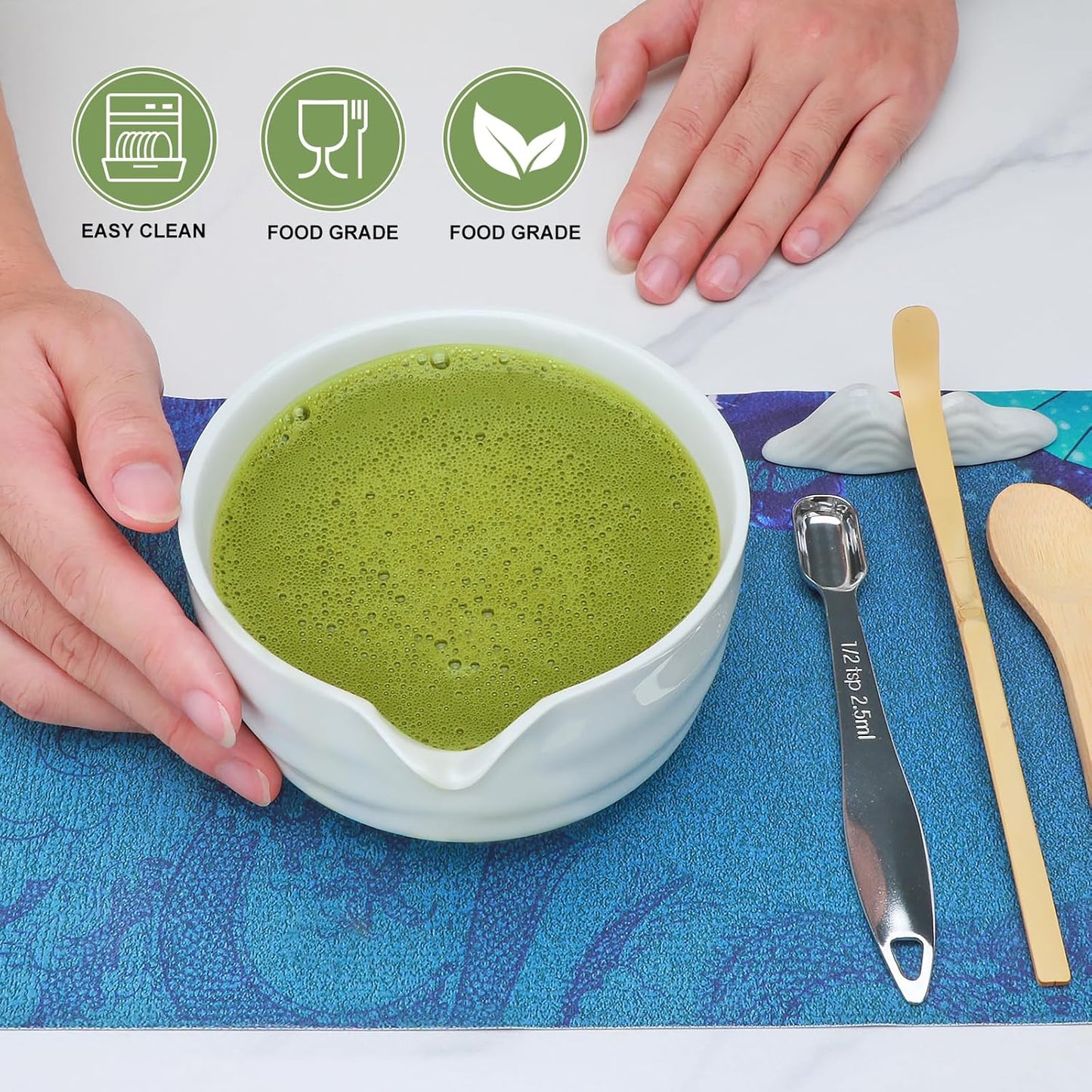 Maredash Matcha Whisk Set,Matcha Whisk,Matcha Set,Bamboo Whisk,Matcha Kit,Chasen Matcha Stirrer,Made from 100% Natural Bamboo,Durable and perfect for making matcha tea