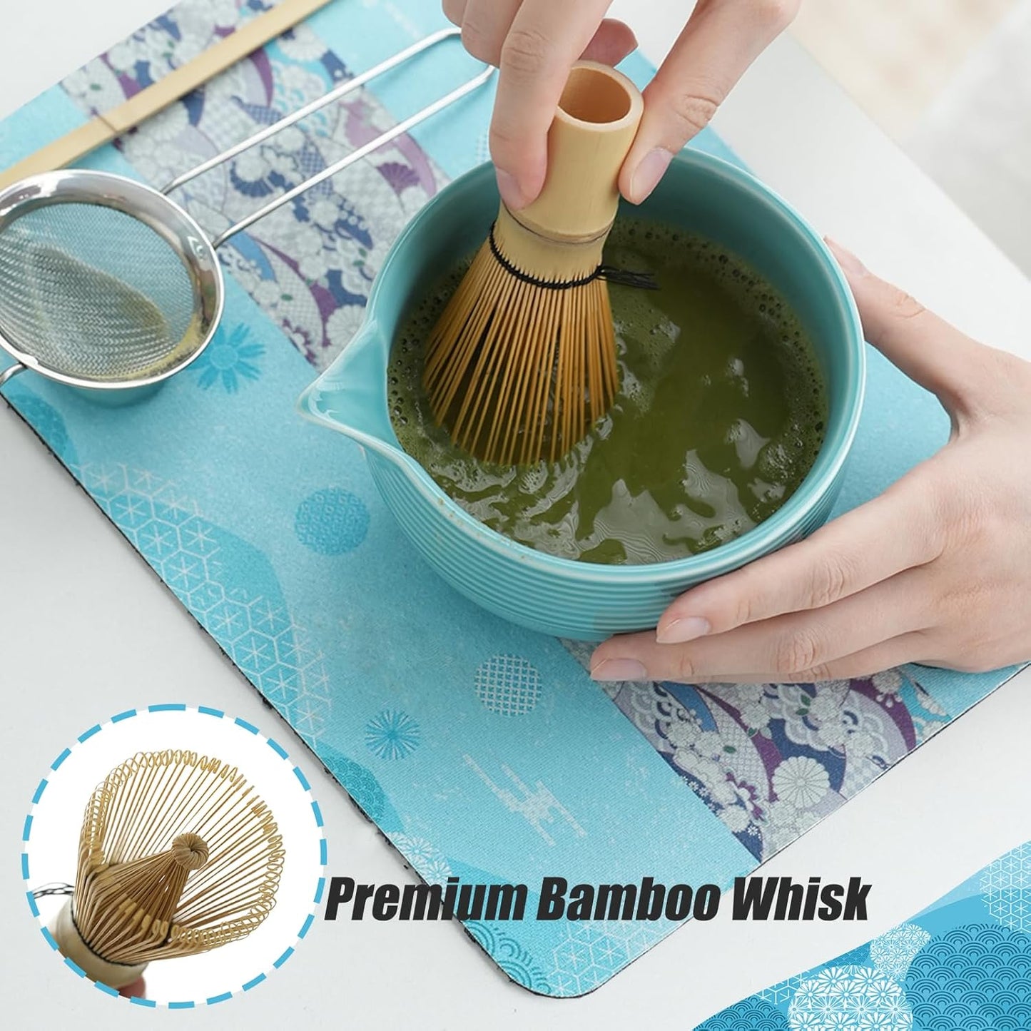 Clay&Fire Matcha Whisk Set, 9 pcs Ceramic Matcha Set, Gifts for Women,Matcha Bowl with Spout and Whisk, Matcha Kit for Matcha Lovers, Gift Mother's Day, Birthday, Anniversary
