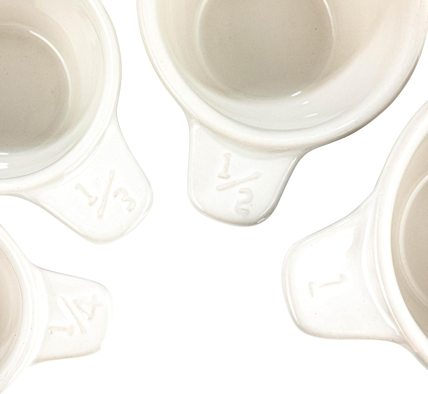 Creative Co-Op Ceramic Measuring Cup, Set of 4, Black and White