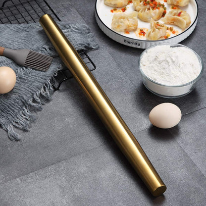 Stainless Steel Rolling Pin, Matte Finish 16.7 Inches, Berglander Rolling Pin For Baking Pizza Dough, Pie, Cookie, Essential Kitchen Utensil Gift Ideas For Bakers.