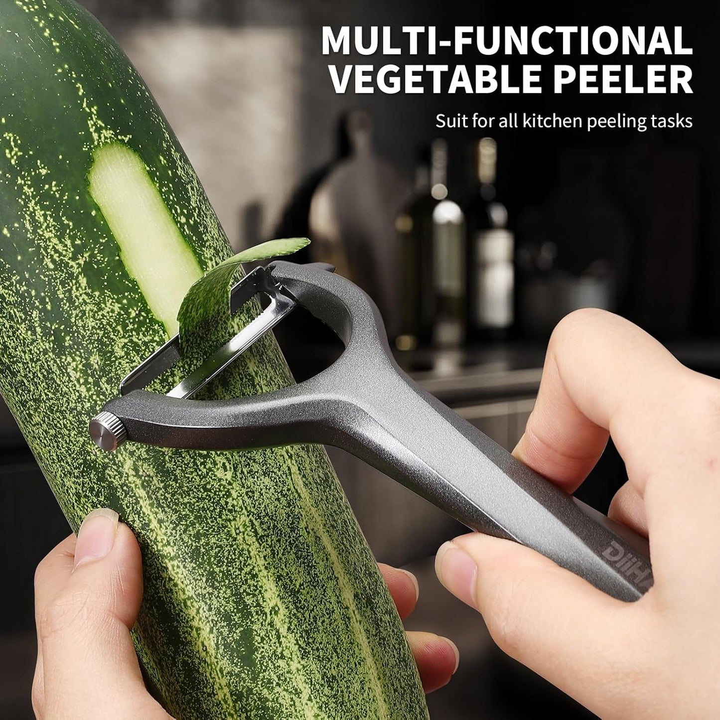 DiiHAUZZ Vegetable Peeler, Heavy Duty Aluminum Alloy - Ultra Sharp Y Peeler with 2 Replaceable 420J2 Stainless Steel Blades for Peeling Pumpkins Potatoes Carrotes Veggies and Fruits, Gift for Dad