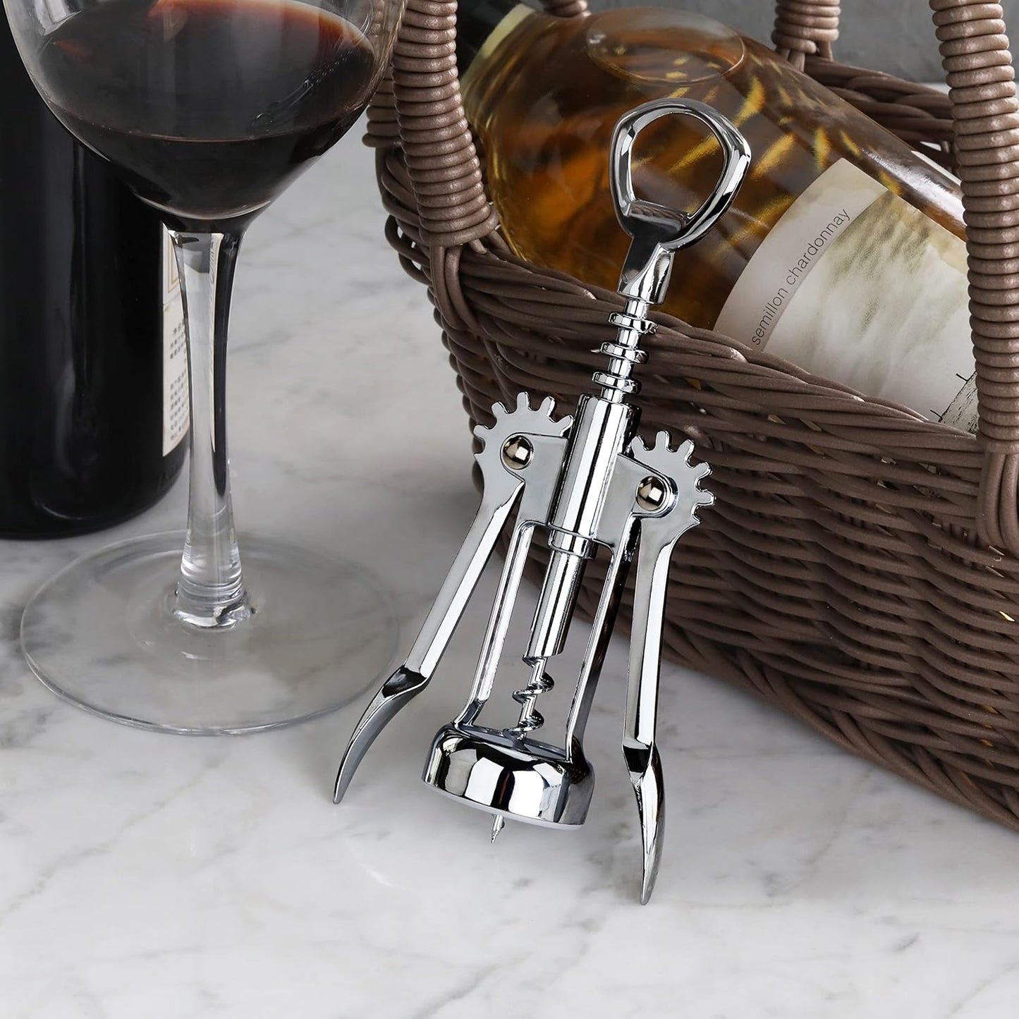 New Star Foodservice 48209 Zinc Alloy Wing Corkscrew, 7-Inch