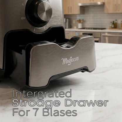 14-Cup French-Fry-Cutter Storage-Drawer Food-Processor - XL Bowl, Large Chute & Storage Drawer, Slicing & Shredding, Chopping & Mixing, For Cheese, Meat & Veggie Prep (Metallic Graphite)