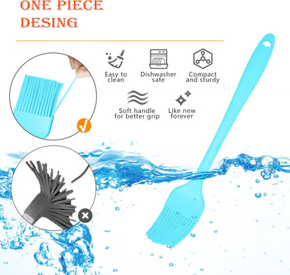 Silicone Basting Brush Set, 4 Piece Heat Resistant 446°F Kitchen Pastry Brushes for Cooking, Baking & BBQ, TRADYX Oil Butter Sauce Brush, One Piece Design, Easy Clean, Dishwasher Safe