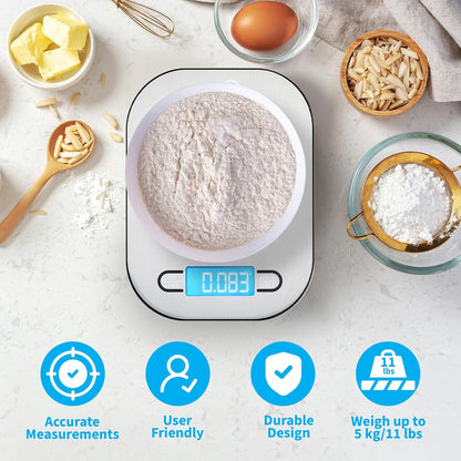 Smart Weigh Mint Green Digital Kitchen Scale for Cooking, Weight Loss, Calorie Tracking, Baking, Food Portion Control, and Meal Prep - Accurate Measurements in Grams and Ounces