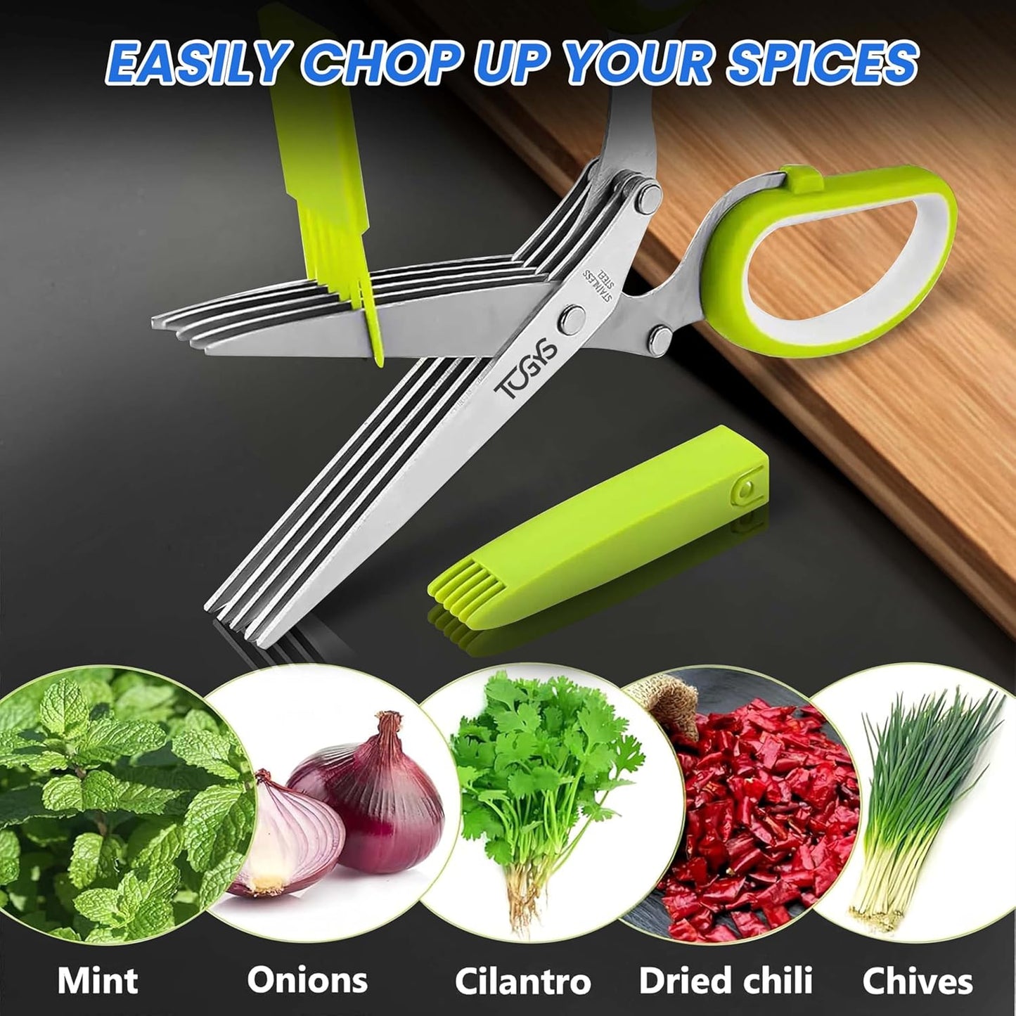 3-in-1 Premium Kitchen Tool Set - Heavy Duty Stainless Steel Garlic Press, Herb Scissors & Meat Tenderizer - Rust-Proof, Dishwasher Safe Cooking Gadgets - Ideal Gift for Home Chefs