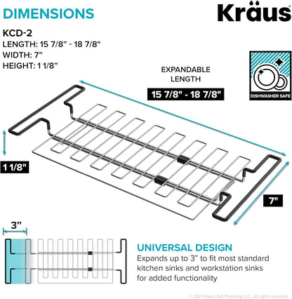 KRAUS Stainless Steel Colander for Workstation Kitchen Sink, CS-6
