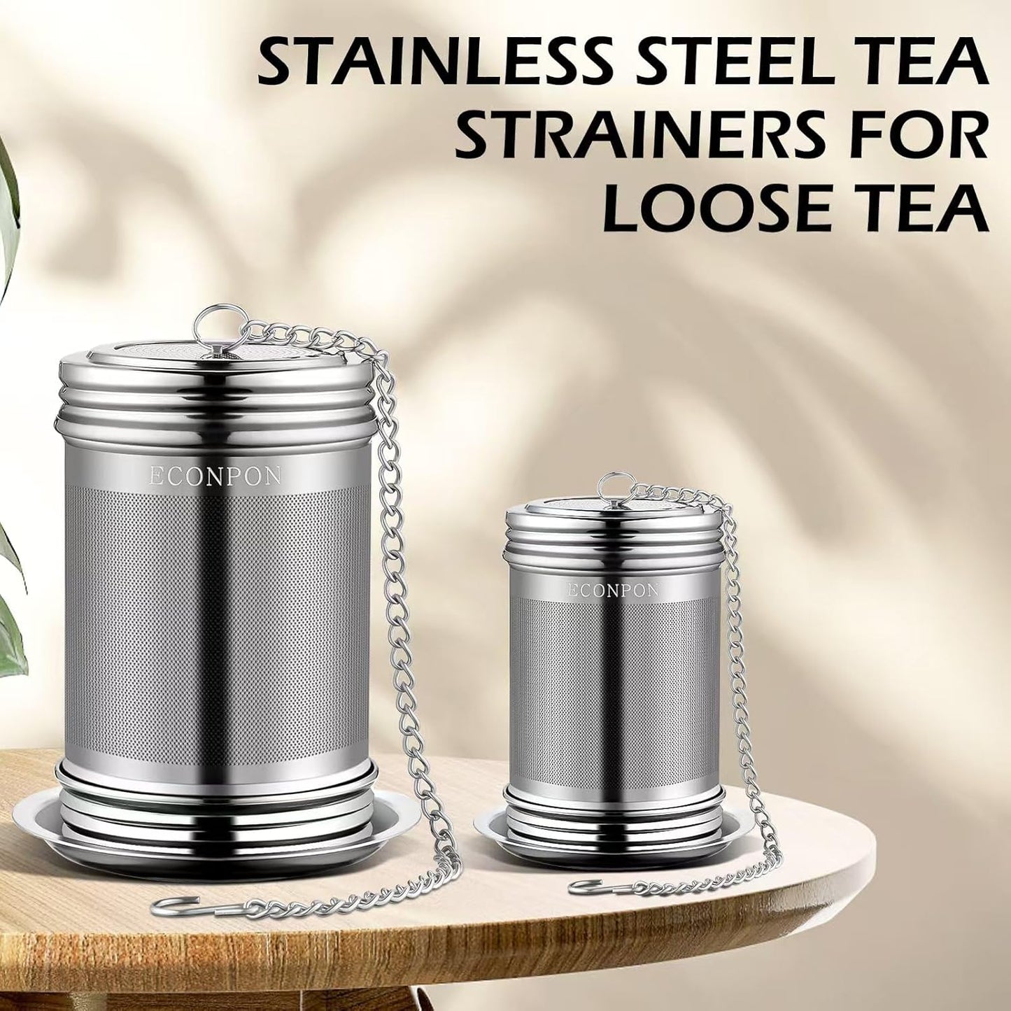 2 Pack Reusable Tea Steeper Extra Fine Mesh Tea Infuser Stainless Steel Tea Strainer for Loose Leaf Tea