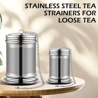 2 Pack Reusable Tea Steeper Extra Fine Mesh Tea Infuser Stainless Steel Tea Strainer for Loose Leaf Tea