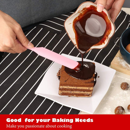 Heat Resistant Silicone Spatulas Set 6pcs, Seamless Design Non-Stick Mixing Spatulas with Stainless Steel Core, Premium BPA-Free Rubber Spatula Baking Cooking Utensile for Home Kitchen BBQ (white)