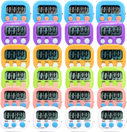 6 Pack Multi-Function Electronic Timer - Kitchen Timer,Magnetic Digital Timers,Big LCD Display, ON/Off Switch,Extensively Use in Cooking,Gym, Meeting, Classroom,Kitchen,Study,Work,Outdoor Activities